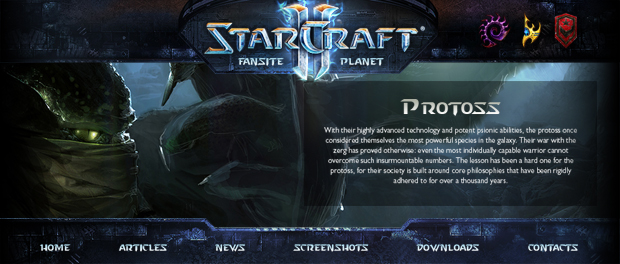 Free WordPress 3.0 Theme for StarCraft II: Enter the  Fascinating World!