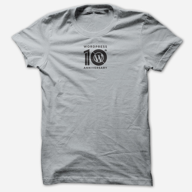 WordPress 推出 10 周年纪念T恤